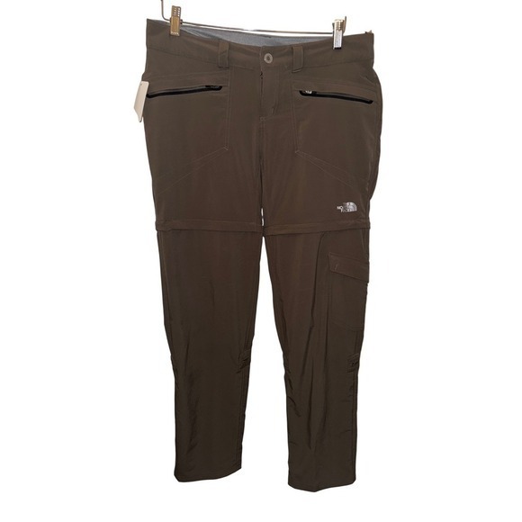 The North Face Women's Convertible Hiking Pants Sz 10 Brown 32x32‎ Zip-Off Trail - Picture 1 of 11